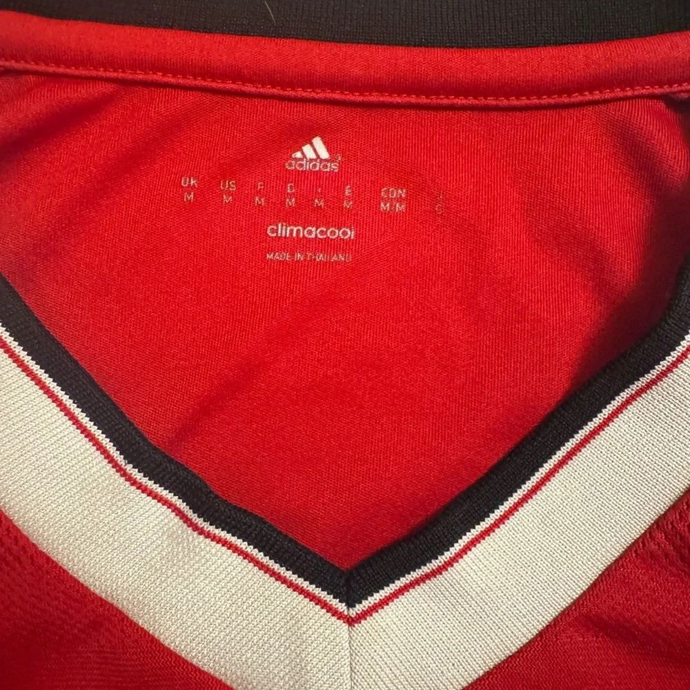 RARE ⚽️ Manchester United Adidas Red Climacool Soccer Jersey Mens Medium